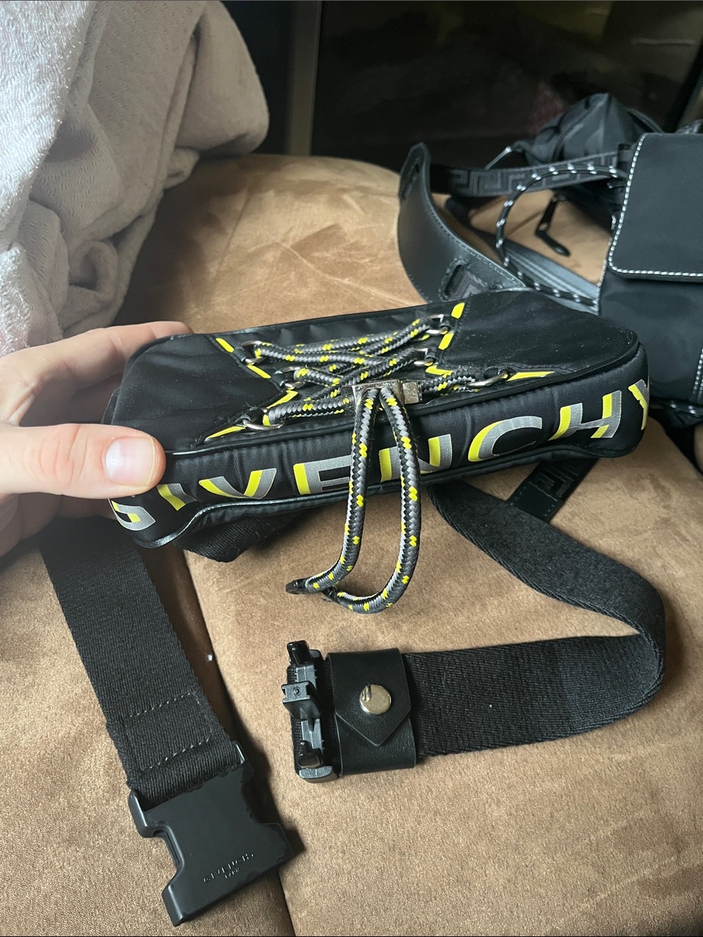 Givenchy unisex Crossbody Bag with Yellow Accents